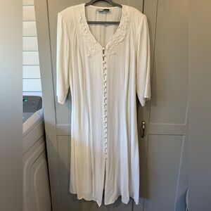Vintage Stacey Tyler White Dress button down appliqué dress